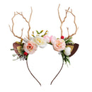 7 Kinds Floral Antler Headpiece Woodland Deer Horns Flower Reindeer Cosplay Headband - AwwwCos