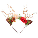 7 Kinds Floral Antler Headpiece Woodland Deer Horns Flower Reindeer Cosplay Headband - AwwwCos