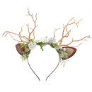 7 Kinds Floral Antler Headpiece Woodland Deer Horns Flower Reindeer Cosplay Headband - AwwwCos