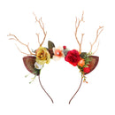 7 Kinds Floral Antler Headpiece Woodland Deer Horns Flower Reindeer Cosplay Headband - AwwwCos