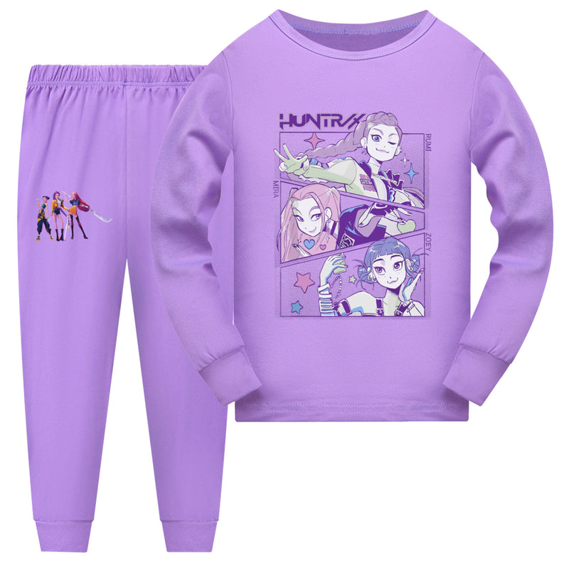 7 Kinds Kids Anime K-Pop Demon Hunters Cosplay Costume Top Pants - AwwwCos