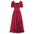 7 Kinds Renaissance Women Corset High Low Ruffle Maxi Dress - AwwwCos