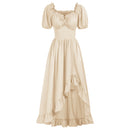 7 Kinds Renaissance Women Corset High Low Ruffle Maxi Dress - AwwwCos