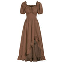 7 Kinds Renaissance Women Corset High Low Ruffle Maxi Dress - AwwwCos