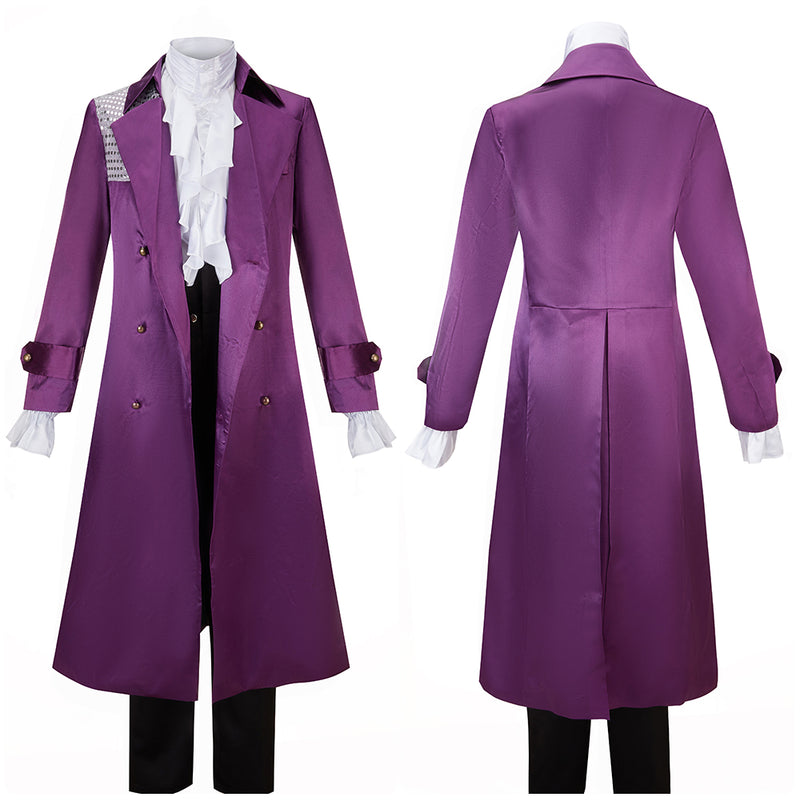 80s Musician Purple Prince Cosplay Suit Jacket and Evening Gown Set