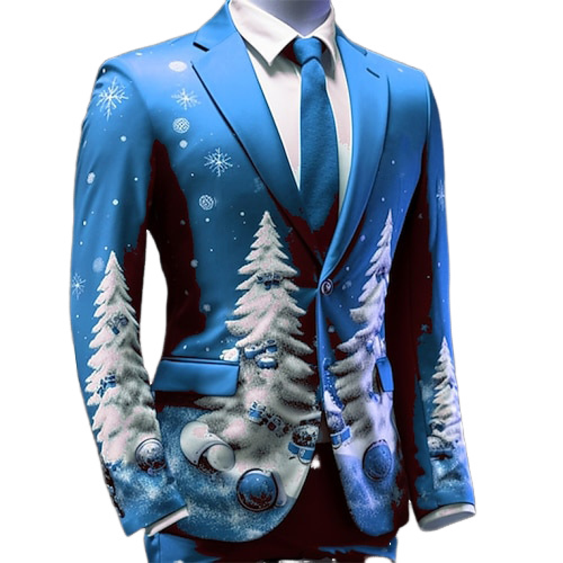 8 Kinds Mardi Gras Casual Sweatsuits One Buttton Notched Lapel Floral Coat - AwwwCos