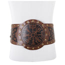 Nordic Viking Embossed Medieval Vintage Waist Seal Knight Wide Belt - AwwwCos