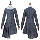 Movie Wicked ShenShen Cosplay Costume Gray Striped Uniform Skirt