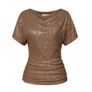 8 kinds Female Sparkly Club Cocktail Party Tops Glitter Sequin Shirts