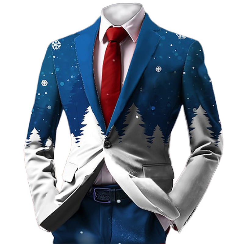 9 Kinds Mardi Gras Casual Sweatsuits One Buttton Notched Lapel Floral Uniform - AwwwCos