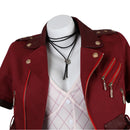Final Fantasy VII Aerith Gainsborough Cosplay Costume FF7 Red Short Jacket Pink Checkered Dress