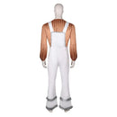 ABBA Band Men Cosplay Costume Brown Striped Top White Overall - AwwwCos