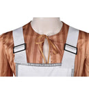 ABBA Band Men Cosplay Costume Brown Striped Top White Overall - AwwwCos