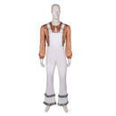 ABBA Band Men Cosplay Costume Brown Striped Top White Overall - AwwwCos