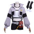 Adult Anime Gachiakuta Riyo Cosplay Costume Grey Crop Top Black Shorts - AwwwCos