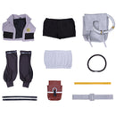 Adult Anime Gachiakuta Riyo Cosplay Costume Grey Crop Top Black Shorts - AwwwCos