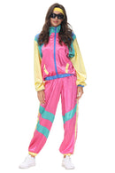 Adult Color Block Retro Outfits 80s Elastic Waist Disco Outfits - AwwwCos