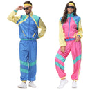 Adult Color Block Retro Outfits 80s Elastic Waist Disco Outfits - AwwwCos