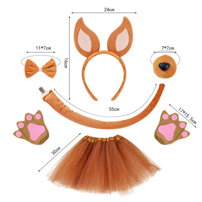 Adult Dog Puppy Cosplay Accessories Ears Headband Tail Nose Necklace - AwwwCos