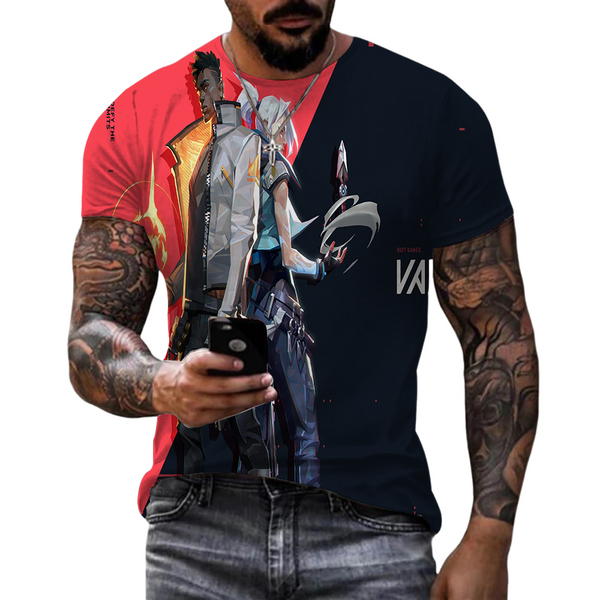 Adult Game Valorants Fan Video Shirts Unisex Black Short Sleeve T-Shirt - AwwwCos