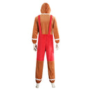 Adult Gingerbread Cosplay Costume Christmas Hooded Bodysuit Warm Pajamas - AwwwCos