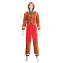 Adult Gingerbread Cosplay Costume Christmas Hooded Bodysuit Warm Pajamas - AwwwCos