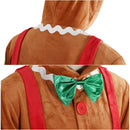Adult Gingerbread Cosplay Costume Christmas Hooded Bodysuit Warm Pajamas - AwwwCos
