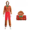 Adult Gingerbread Cosplay Costume Christmas Hooded Bodysuit Warm Pajamas - AwwwCos