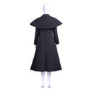 Adult Girls Addams Cosplay Costume Houndstooth Single Breasted Trench - AwwwCos