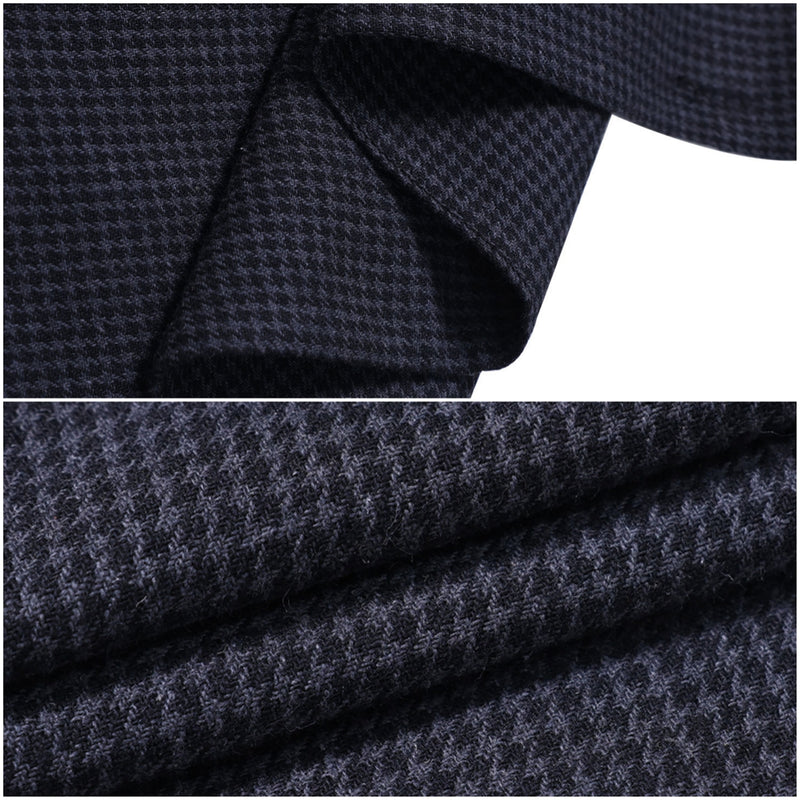 Adult Girls Addams Cosplay Costume Houndstooth Single Breasted Trench - AwwwCos