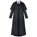 Adult Girls Addams Cosplay Costume Long Sleeve Black Trench Vest Skirt - AwwwCos