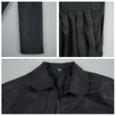 Adult Girls Addams Cosplay Costume Long Sleeve Black Trench Vest Skirt - AwwwCos