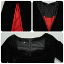 Adult Girls Morticia Cosplay Bell Sleeve Black Trumpet Dress - AwwwCos