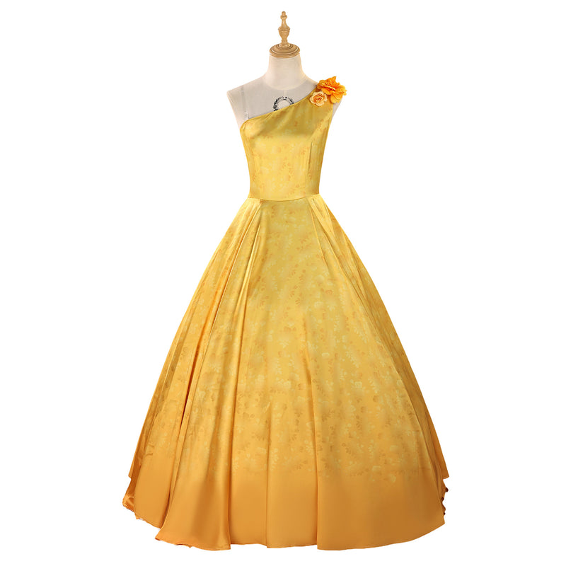 Adult Girls Movie Judy Hopps Rabbit Cosplay Costume Yellow Princess Dress - AwwwCos