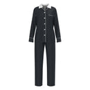 Adult Girls Wednesday Addams Cosplay Costume White Polka Dot Black Pajamas - AwwwCos