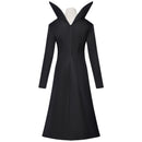 Adult Girls Wednesday Cosplay Black Stand Collar A Line Dress - AwwwCos