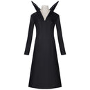 Adult Girls Wednesday Cosplay Black Stand Collar A Line Dress - AwwwCos