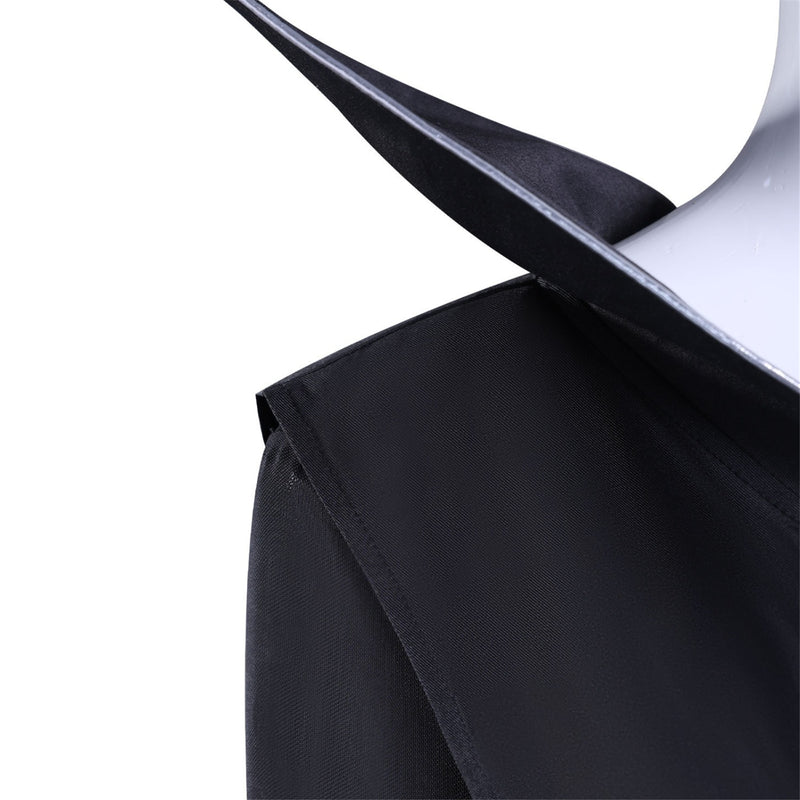 Adult Girls Wednesday Cosplay Black Stand Collar Knee Length Black Dress - AwwwCos