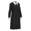Adult Girls Wednesday Cosplay Long Sleeve Polka Dot Dress Black Ball Gown Wig - AwwwCos