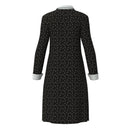 Adult Girls Wednesday Cosplay Long Sleeve Polka Dot Dress Black Ball Gown Wig - AwwwCos