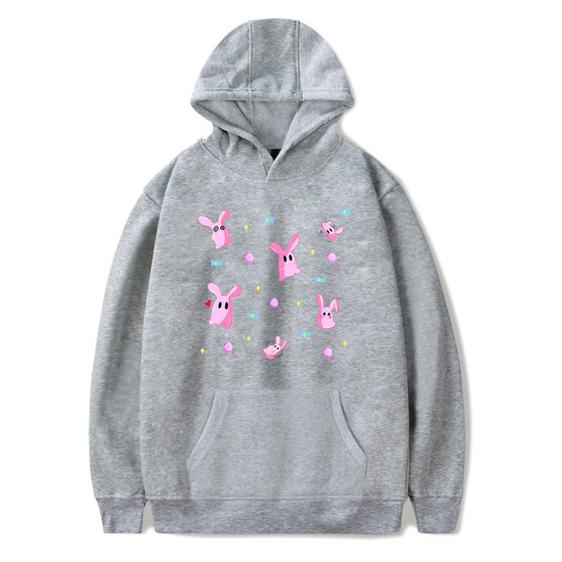 Adult Hanako Kun Cosplay Yugi Tsukasa Costume Pink Rabbit Print Hoodie - AwwwCos