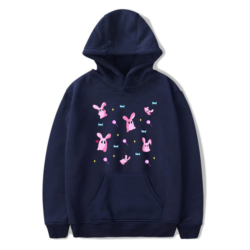 Adult Hanako Kun Cosplay Yugi Tsukasa Costume Pink Rabbit Print Hoodie - AwwwCos