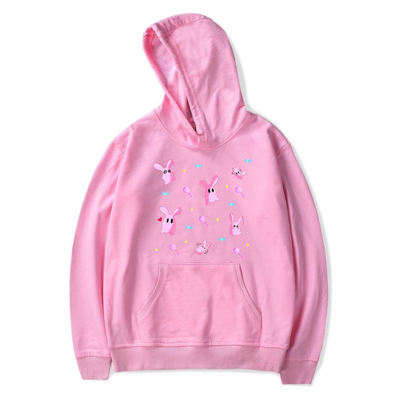 Adult Hanako Kun Cosplay Yugi Tsukasa Costume Pink Rabbit Print Hoodie - AwwwCos
