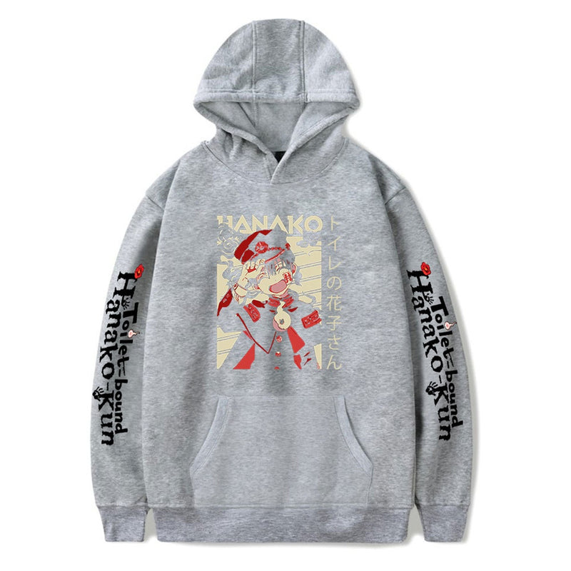 Adult Hanako Kun Cosplay Yugi Tsukasa Costume Red Character Print Hoodie - AwwwCos