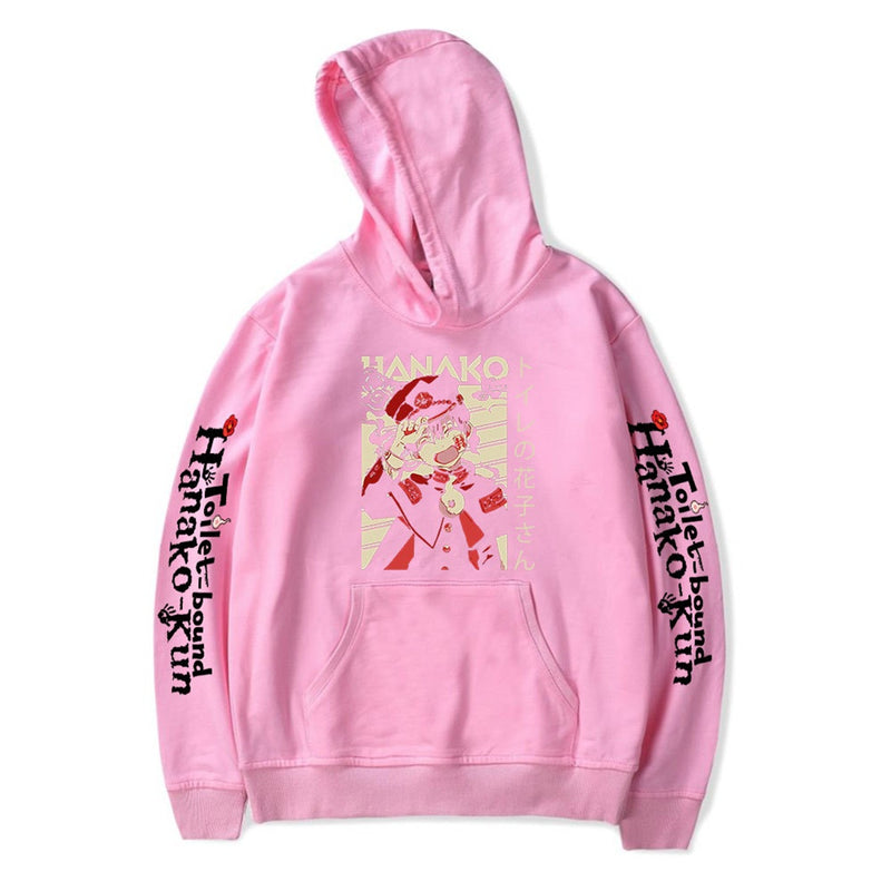 Adult Hanako Kun Cosplay Yugi Tsukasa Costume Red Character Print Hoodie - AwwwCos