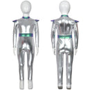 Adult Kid Alien Cosplay Roleplay Shiny Metallic Zipper Back Jumpsuit - AwwwCos