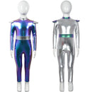 Adult Kid Alien Cosplay Roleplay Shiny Metallic Zipper Back Jumpsuit - AwwwCos