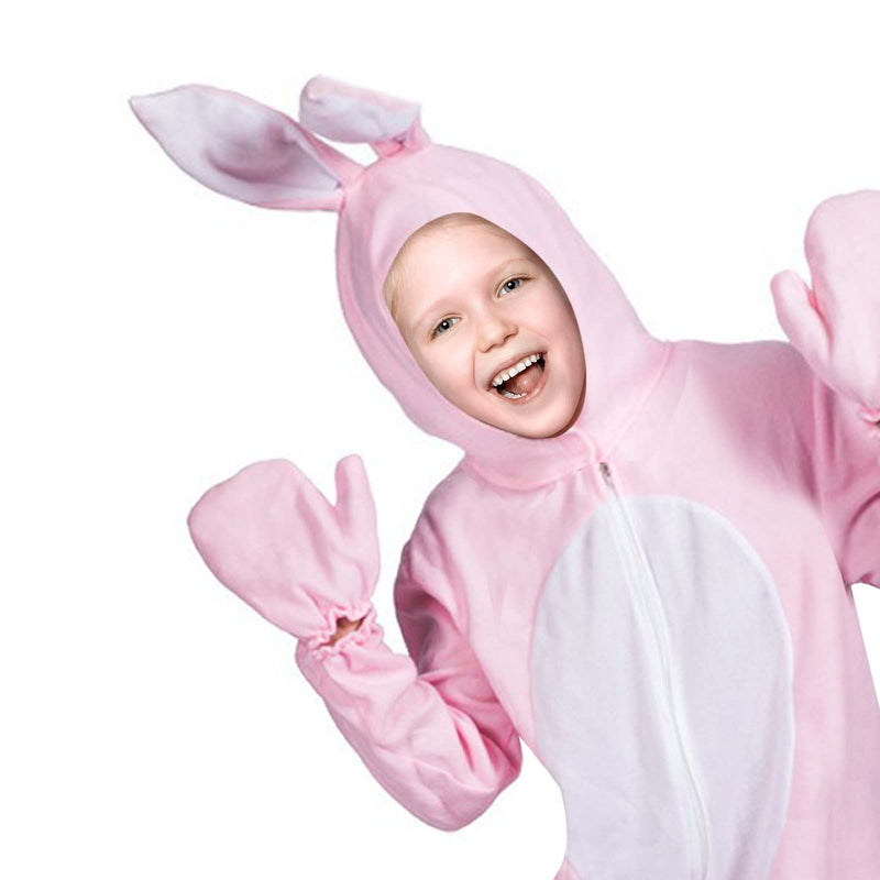 Adult Kids Girls Boys Christmas Rabbit Cosplay Costume Pink Jumpsuit Pajamas - AwwwCos
