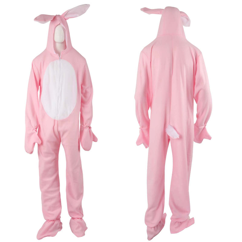 Adult Kids Girls Boys Christmas Rabbit Cosplay Costume Pink Jumpsuit Pajamas - AwwwCos