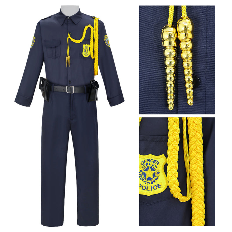 Adult Men Film Anime Nick Wilde Cosplay Costume Dark Blue Police Uniform - AwwwCos